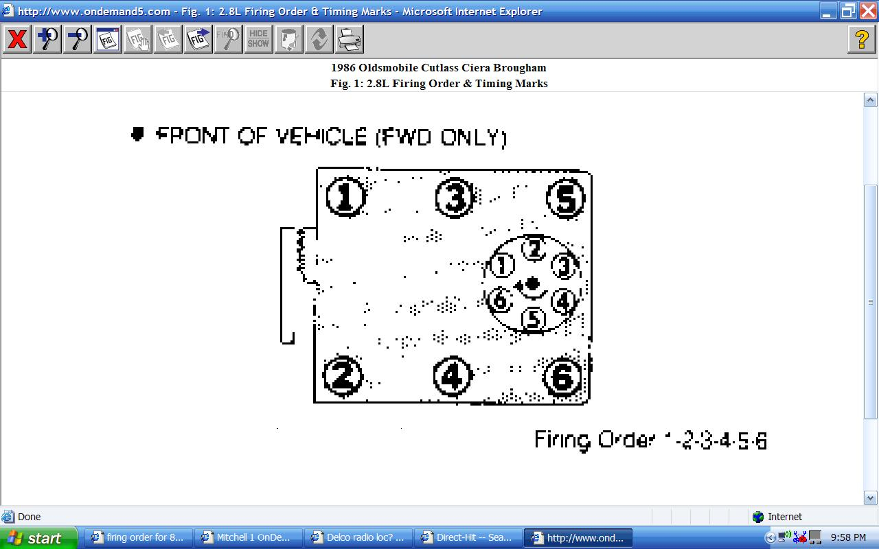 Firing Order For Gm 2 8 Carb Engine