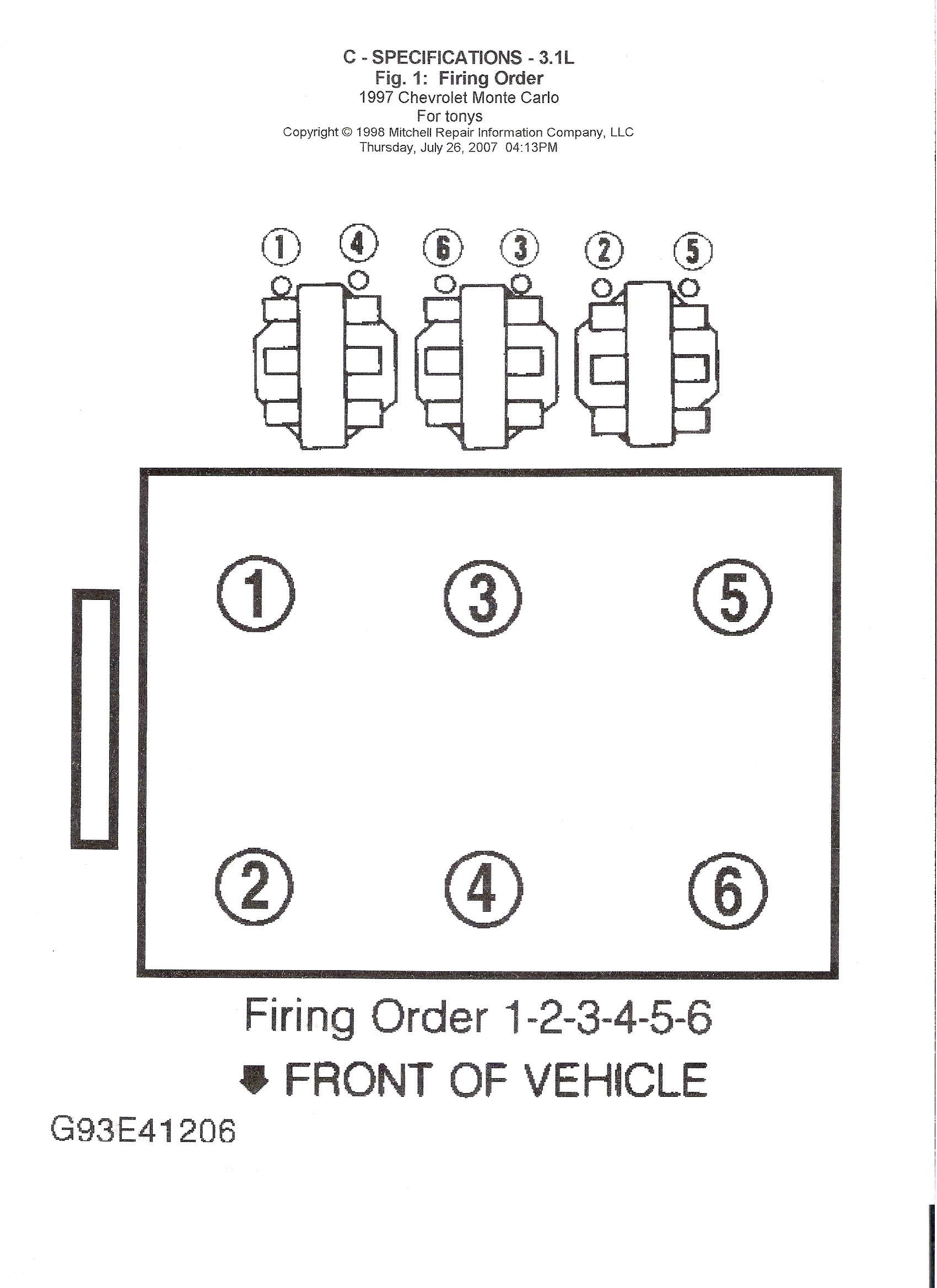 I Need To Know The Correct Fireing Order On A 1997 Ls