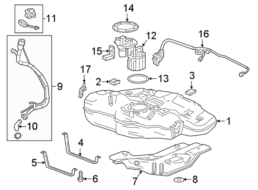 Chevrolet Cruze Electric Fuel Pump 1 4 LITER ACDelco M100184 Cruze 